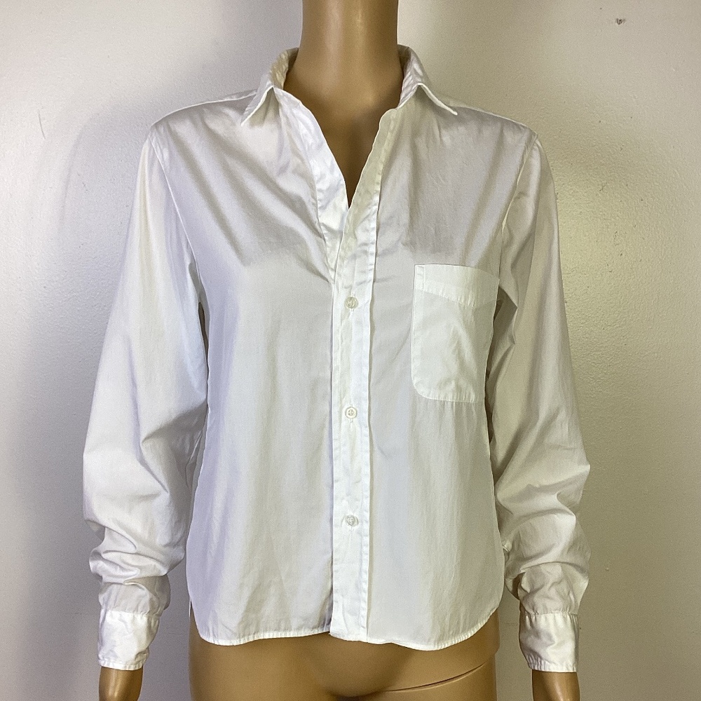 Frank & Eileen The Sylvio  Untuckable White Cotton Button Down Shirt Sz XS